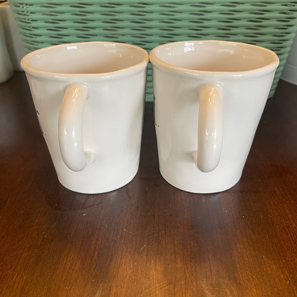 Rae Dunn Stem Print Cafe Mugs Mine/Yours - Set of - Picture 9 of 11